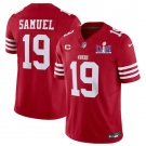 Men's San Francisco 49ers #19 Deebo Samuel Red 2024 F.U.S.E. Super Bowl LVIII Patch And 1-star C Patch Vapor Untouchable Limited Football Stitched Jersey