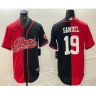 Men's San Francisco 49ers #19 Deebo Samuel Red Black Two Tone Cool Base Stitched Baseball Jersey