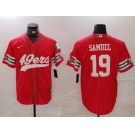 Men's San Francisco 49ers #19 Deebo Samuel Red Mexico Cool Base Stitched Baseball Jersey