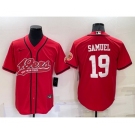 Men's San Francisco 49ers #19 Deebo Samuel Red Stitched Cool Base Nike Baseball Jersey