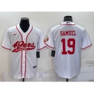 Men's San Francisco 49ers #19 Deebo Samuel White Stitched Cool Base Nike Baseball Jersey