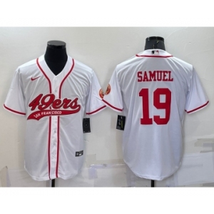 Men's San Francisco 49ers #19 Deebo Samuel White Stitched Cool Base Nike Baseball Jersey