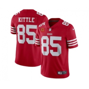 Men's San Francisco 49ers 2022 #85 George Kittle Red New Scarlet With 4-star C Patch Vapor Untouchable Limited Stitched Football Jersey