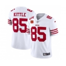 Men's San Francisco 49ers 2022 #85 George Kittle White New Scarlet With 4-star C Patch Vapor Untouchable Limited Stitched Football Jersey