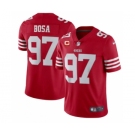 Men's San Francisco 49ers 2022 #97 Nike Bosa Red Scarlet With 1-star C Patch Vapor Untouchable Limited Stitched Football Jersey