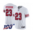 Men's San Francisco 49ers #23 Ahkello Witherspoon Limited White Rush Vapor Untouchable 100th Season Football Jersey