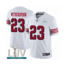 Men's San Francisco 49ers #23 Ahkello Witherspoon Limited White Rush Vapor Untouchable Super Bowl LIV Bound Football Jersey