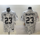 Men's San Francisco 49ers #23 Christian McCaffrey 2024 Arctic Camo Salute To Service Limited Stitched Football Jersey