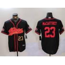 Men's San Francisco 49ers #23 Christian McCaffrey Black With Patch Cool Base Stitched Baseball Jerseys