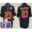 Men's San Francisco 49ers #23 Christian McCaffrey Limited Black Fashion LVIII Super Bowl Vapor Jersey