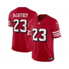 Men's San Francisco 49ers #23 Christian McCaffrey New Red 2023 F.U.S.E. Vapor Untouchable Limited Stitched Football Jersey