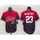 Men's San Francisco 49ers #23 Christian McCaffrey Red Black With Patch Cool Base Baseball Stitched Jerseys