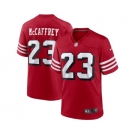 Men's San Francisco 49ers #23 Christian McCaffrey Red Game Stitched Football Jersey