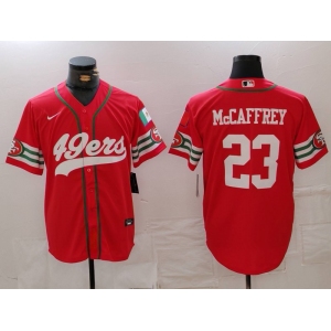 Men's San Francisco 49ers #23 Christian McCaffrey Red Mexico Cool Base Stitched Baseball Jersey