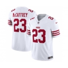 Men's San Francisco 49ers #23 Christian McCaffrey White 2023 F.U.S.E. Vapor Untouchable Limited Stitched Football Jersey