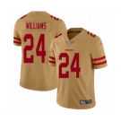 Men's San Francisco 49ers #24 K'Waun Williams Limited Gold Inverted Legend Football Jersey