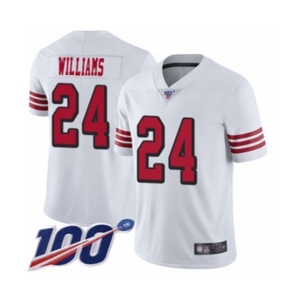 Men's San Francisco 49ers #24 K'Waun Williams Limited White Rush Vapor Untouchable 100th Season Football Jersey