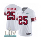 Men's San Francisco 49ers #25 Richard Sherman Limited White Rush Vapor Untouchable Super Bowl LIV Bound Football Jersey