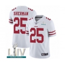 Men's San Francisco 49ers #25 Richard Sherman White Vapor Untouchable Limited Player Super Bowl LIV Bound Football Jersey