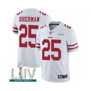 Men's San Francisco 49ers #25 Richard Sherman White Vapor Untouchable Limited Player Super Bowl LIV Bound Football Jersey
