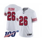 Men's San Francisco 49ers #26 Tevin Coleman Limited White Rush Vapor Untouchable 100th Season Football Jersey