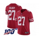 Men's San Francisco 49ers #27 Adrian Colbert Red Team Color Vapor Untouchable Limited Player 100th Season Football Jersey