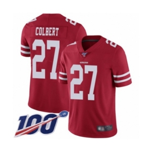 Men's San Francisco 49ers #27 Adrian Colbert Red Team Color Vapor Untouchable Limited Player 100th Season Football Jersey