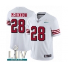 Men's San Francisco 49ers #28 Jerick McKinnon Limited White Rush Vapor Untouchable Super Bowl LIV Bound Football Jersey