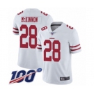 Men's San Francisco 49ers #28 Jerick McKinnon White Vapor Untouchable Limited Player 100th Season Football Jersey