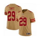 Men's San Francisco 49ers #29 Jaquiski Tartt Limited Gold Inverted Legend Football Jersey