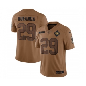 Men's San Francisco 49ers #29 Talanoa Hufanga 2023 Brown Salute To Service Limited Football Stitched Jersey