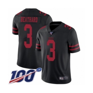 Men's San Francisco 49ers #3 C. J. Beathard Black Vapor Untouchable Limited Player 100th Season Football Jersey