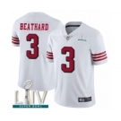 Men's San Francisco 49ers #3 C. J. Beathard Limited White Rush Vapor Untouchable Super Bowl LIV Bound Football Jersey