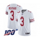 Men's San Francisco 49ers #3 C. J. Beathard White Vapor Untouchable Limited Player 100th Season Football Jersey