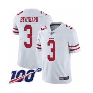 Men's San Francisco 49ers #3 C. J. Beathard White Vapor Untouchable Limited Player 100th Season Football Jersey