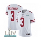 Men's San Francisco 49ers #3 C. J. Beathard White Vapor Untouchable Limited Player Super Bowl LIV Bound Football Jersey