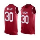 Men's San Francisco 49ers #30 Jeff Wilson Limited Red Player Name & Number Tank Top Football Jersey