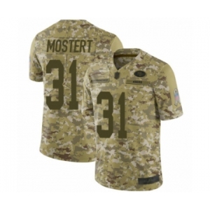 Men's San Francisco 49ers #31 Raheem Mostert Limited Camo 2018 Salute to Service Football Jersey