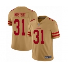 Men's San Francisco 49ers #31 Raheem Mostert Limited Gold Inverted Legend Football Jersey