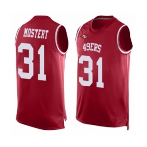 Men's San Francisco 49ers #31 Raheem Mostert Limited Red Player Name & Number Tank Top Football Jersey