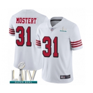 Men's San Francisco 49ers #31 Raheem Mostert Limited White Rush Vapor Untouchable Super Bowl LIV Bound Football Jersey