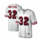 Men's San Francisco 49ers #32 Ricky Watters White Legacy Football Mitchell & Ness Throwback Jersey