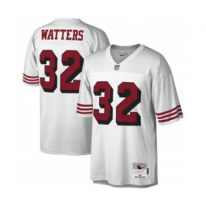 Men's San Francisco 49ers #32 Ricky Watters White Legacy Football Mitchell & Ness Throwback Jersey