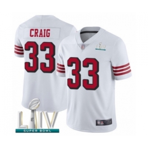 Men's San Francisco 49ers #33 Roger Craig Limited White Rush Vapor Untouchable Super Bowl LIV Bound Football Jersey