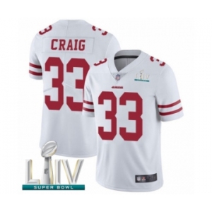 Men's San Francisco 49ers #33 Roger Craig White Vapor Untouchable Limited Player Super Bowl LIV Bound Football Jersey