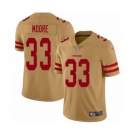 Men's San Francisco 49ers #33 Tarvarius Moore Limited Gold Inverted Legend Football Jersey