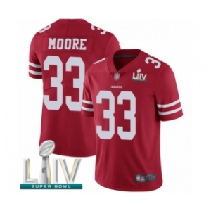 Men's San Francisco 49ers #33 Tarvarius Moore Red Team Color Vapor Untouchable Limited Player Super Bowl LIV Bound Football Jersey