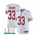 Men's San Francisco 49ers #33 Tarvarius Moore White Vapor Untouchable Limited Player Super Bowl LIV Bound Football Jersey