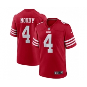 Men's San Francisco 49ers #4 Jake Moody Red Football Stitched Game Jersey