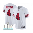 Men's San Francisco 49ers #4 Nick Mullens Limited White Rush Vapor Untouchable Super Bowl LIV Bound Football Jersey